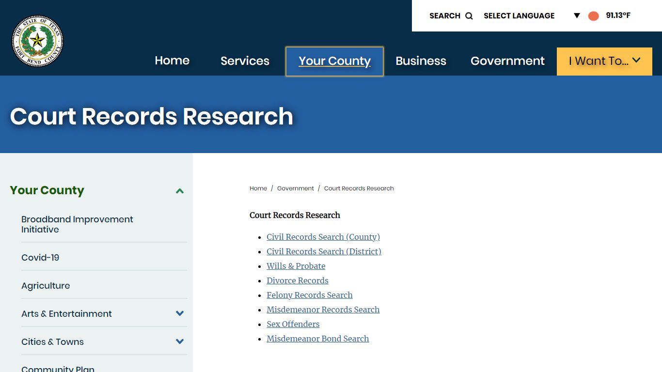 Court Records Research | Fort Bend County, TX